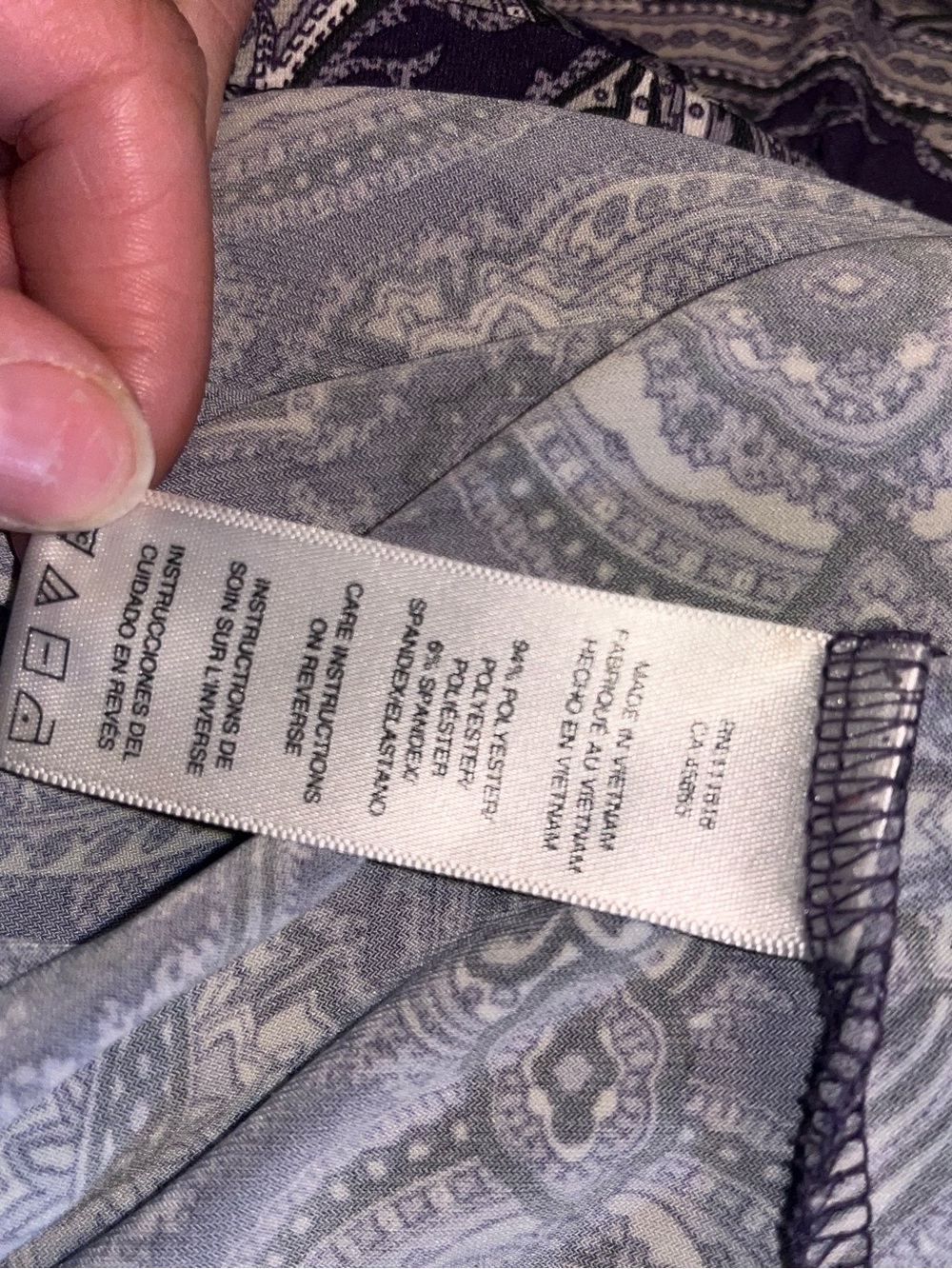 MICHAEL Michael Kors Purple Paisley Cowl-Neck Cap-Sleeve Top - Picture 4 of 4